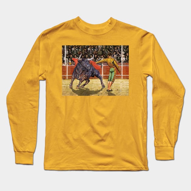 Toreadore Bull El Toro Long Sleeve T-Shirt by Dual Rogue